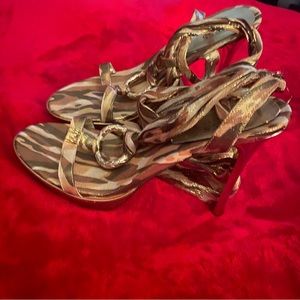 Nice Gold, Brown Sexy Tie-Up Sandals